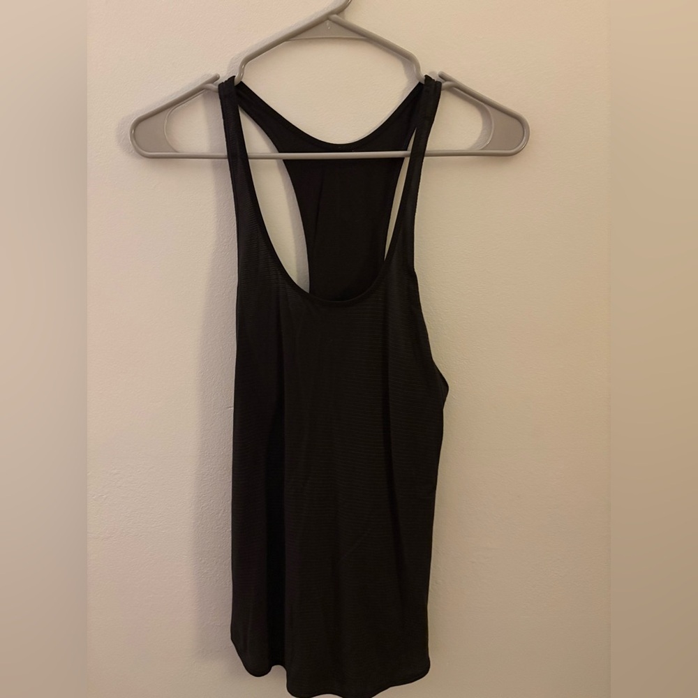 Lululemon, black and gold strip tank top